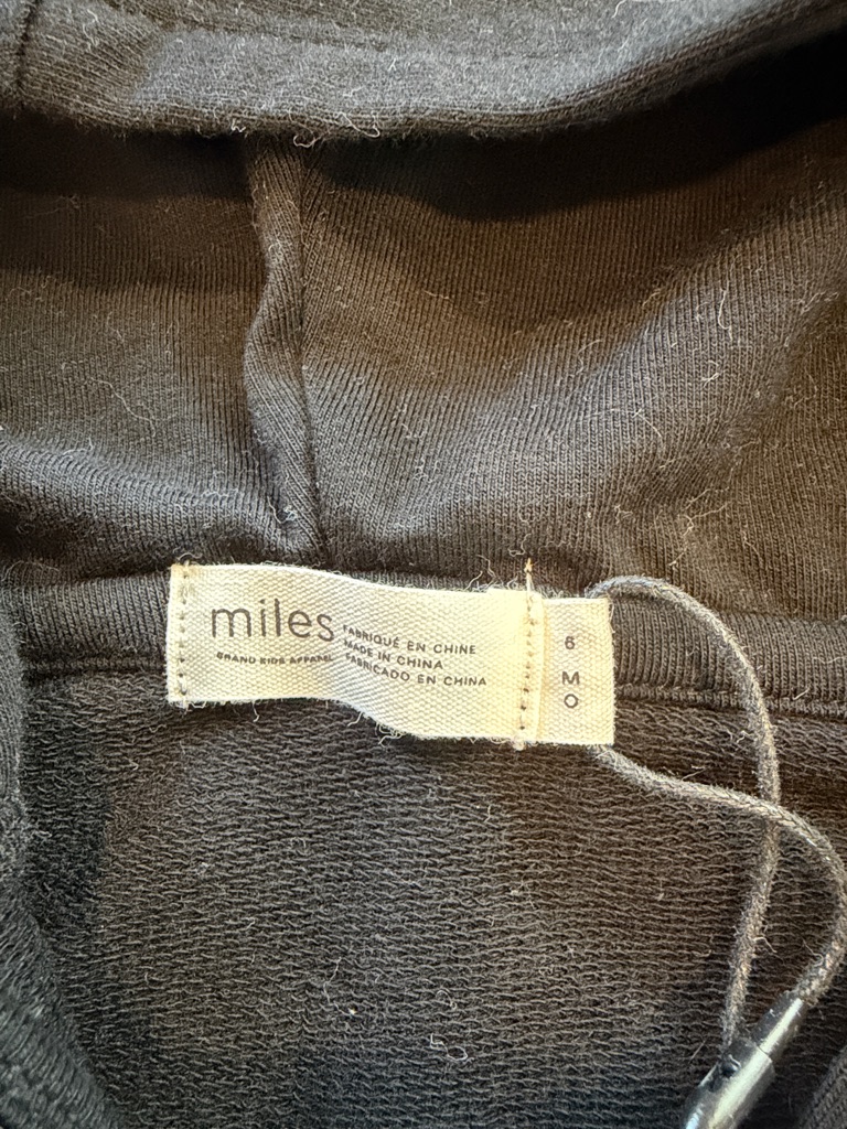 Black Miles Basics Zip-Up Hoodie Size 6 Months Black Nwt - C39-056 — image 2 of 7